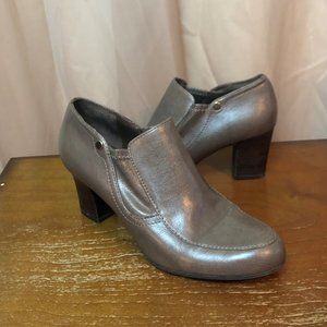Franco Sarto Pewter Loafer Style Booties